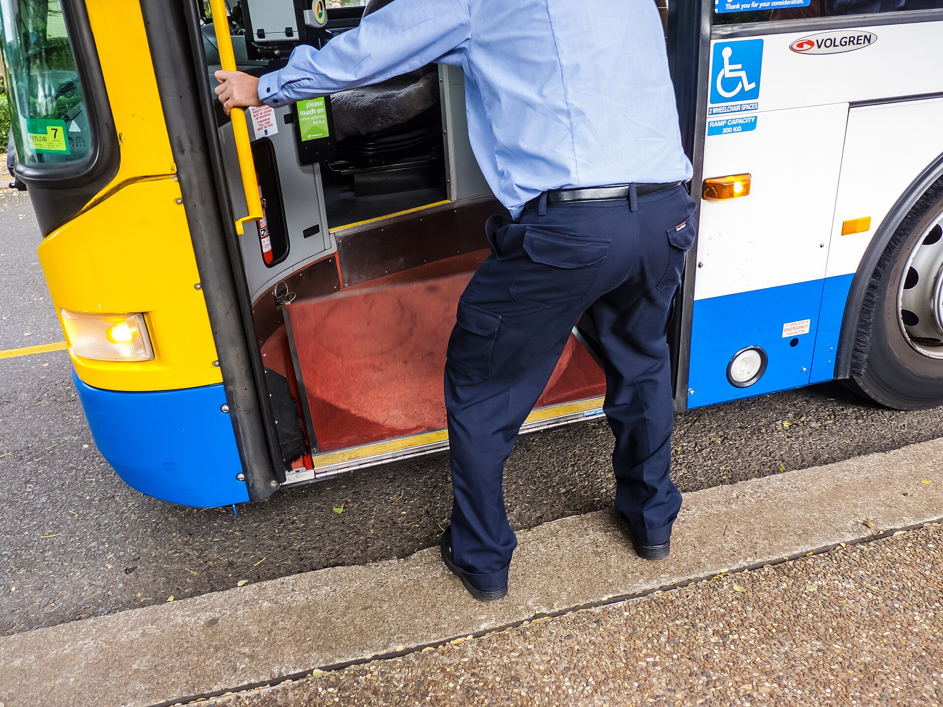 accessible bus ramp deployed
